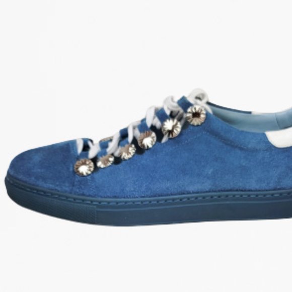 Toga Pulla Lace-up Light Blue Suede Sneakers - Size 39 - Picture 5 of 12